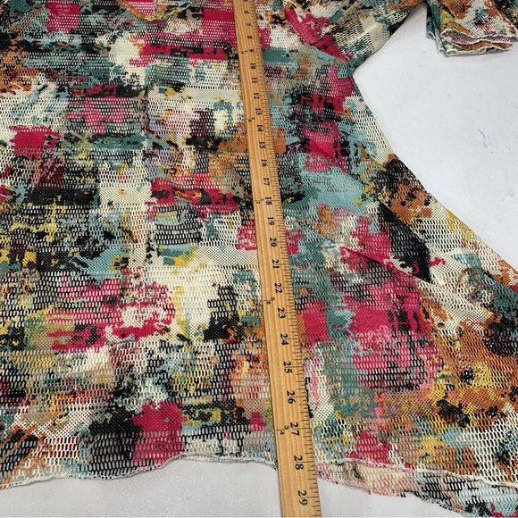 Dor Dor Couture Mesh Top Large  Sheer Colorful Flare Sleeve‎ Beach Cover Up Boho - Picture 10 of 10